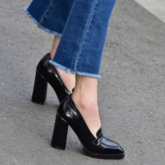 Vince Camuto genuine leather heeled loafers - Size 10 - Picture 1 of 5